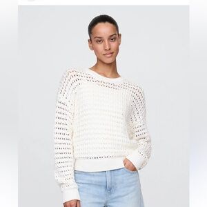 GAP 100% cotton crochet crewneck sweater